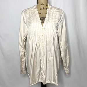 CP Shades Ivory Silk Blend Babydoll Tunic Shirt